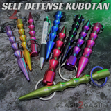 Wavy Kubotan Self Defense Stick Keychain Ninja Weapon - Asst. colors, standard or extra wide/thick Kubaton Women Protection
