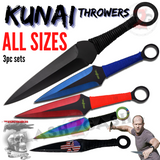 Naruto Kunai Throwing Knives w/ Ring and Sheath - Assorted Sizes/Colors
