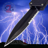 Lightning OTF Dual Action Black Automatic Knife - Tactical Combo Edge
