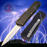 Lightning OTF Dual Action Black Automatic Knife - Satin Double Edge