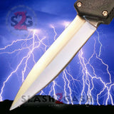Taiwan Lightning OTF Dual Action Black Automatic Knife - Satin Double Edge