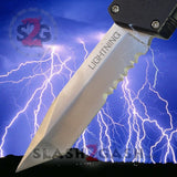 Lightning OTF Knife Tanto Serrated - Taiwan Black D/A Automatic Switchblade