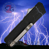 Taiwan Lightning OTF Dual Action Black Automatic Knife - Satin Double Edge