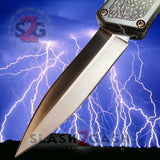 Lightning OTF Dual Action Camo Automatic Knife - Satin Double Edge Camouflage