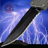 Taiwan Lightning OTF Dual Action Grey Automatic Knife - Tactical Serrated Edge