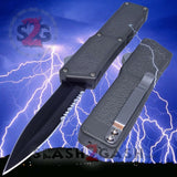 Taiwan Lightning OTF Dual Action Grey Automatic Knife - Tactical Combo Edge