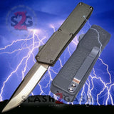 Lightning OTF Dual Action Grey Automatic Knife - Satin Plain Edge