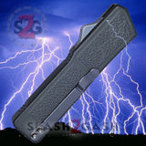 Lightning OTF Dual Action Grey Automatic Knife - Satin Serrated Edge