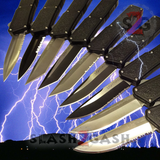 Lightning OTF Dual Action Black Automatic Knife - TAIWAN 11 Blade Options