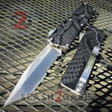 Snake Skin Lightning OTF Knife D/A Automatic Switchblade - Tanto Serrated