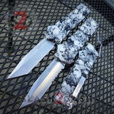 Lightning OTF Knife D/A Zombie Skulls Automatic Switchblade - Tanto w/ Hydro Dip slash2gash S2G