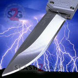 Taiwan Lightning OTF Dual Action Silver Automatic Knife - Satin Plain Edge