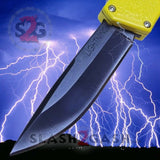 Lightning OTF Dual Action Yellow Automatic Knife - Tactical Plain Edge