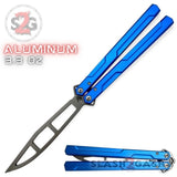 Channel Balisong Kershaw Lucha (clone) Butterfly Knife w/ Bushings - Blue Trainer Training Practice Safe Dull