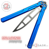Channel Balisong Kershaw Lucha (clone) Butterfly Knife w/ Bushings - Blue Trainer Training Practice Safe Dull
