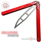 Channel Balisong Kershaw Lucha (clone) Butterfly Knife w/ Bushings - Red Trainer Training Practice Safe Dull