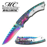 Masters Collection Rainbow Linerlock A/O Knife - Pearl Swirl