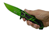 MTech Spring Assisted Green Blade Tactical Folding Pocket Knife Switch 8"