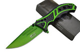 MTech Spring Assisted Green Blade Tactical Folding Pocket Knife Switch 8"