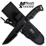 MTech Extreme Full Tang Black Fixed Blade Tactical Fighter Knife w/Sheath