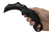 Black G10 Karambit Claw Spring Assisted Folding Knife Combat Tactical 8"