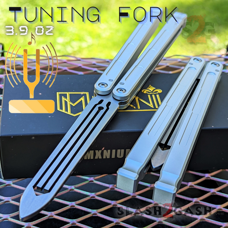 MXNIUM Channel Balisong Swordfish Butterfly Knife w/ Tuning Fork DIN Slash2Gash