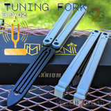 MXNIUM Channel Balisong Swordfish Butterfly Knife w/ Tuning Fork - DING