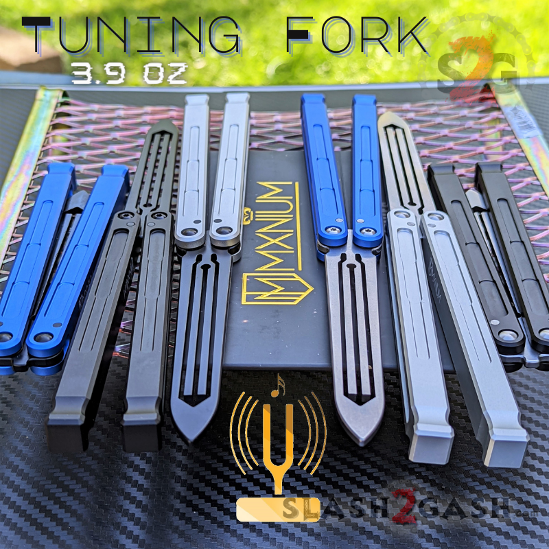 MXNIUM Channel Balisong Swordfish Butterfly Knife w/ Tuning Fork DIN Slash2Gash