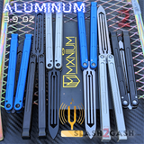MXNIUM Swordfish Aluminum Butterfly Knives w/ Bushings Channel Balisong Original Design Tuning Fork Trainer Black Blue Silver Grey S2G slash2gash