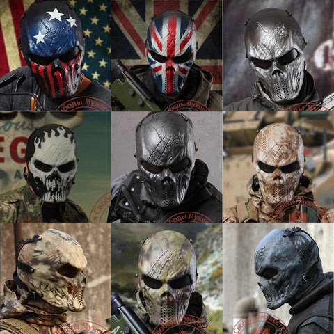 Tactical Airsoft Mask Motorcycle Halloween Full Face Skull