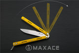 Maxace Serpent Striker Butterfly Knife w/ Bearings - Yellow G10 Balisong
