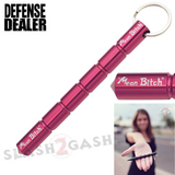 Mean Bitch Kubotan Self Defense Stick Keychain Ninja Weapon - Pink Kubaton Women Protection