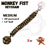Black and Beige MonkeyFist Self Defense Survival Keychain 20 Foot Paracord - Medium 1.5 Inch