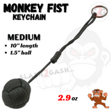 Gray MonkeyFist Self Defense Survival Keychain Paracord - Medium 1.5 Inch
