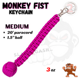 Hot Pink MonkeyFist Self Defense Survival Keychain 20 Foot Paracord - Medium 1.5 Inch
