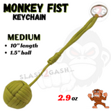 Lime Green MonkeyFist Self Defense Survival Keychain Paracord - Medium 1.5 Inch