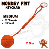 Orange MonkeyFist Self Defense Survival Keychain Paracord - Medium 1.5 Inch
