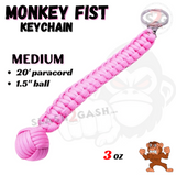 Pink MonkeyFist Self Defense Survival Keychain 20 Foot Paracord - Medium 1.5 Inch