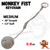 Silver MonkeyFist Self Defense Survival Keychain Paracord - Medium 1.5 Inch