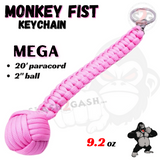 Pink MonkeyFist Self Defense Survival Keychain Paracord - Mega 2 Inch