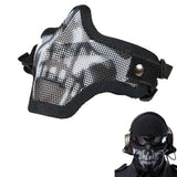 Metal Mesh Protective Mask SKULL Half Face Tactical Airsoft Military