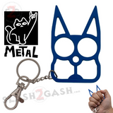 Blue Cat Knuckles Self Defense Keychain Crazy Kitty Aluminum Protection Tool