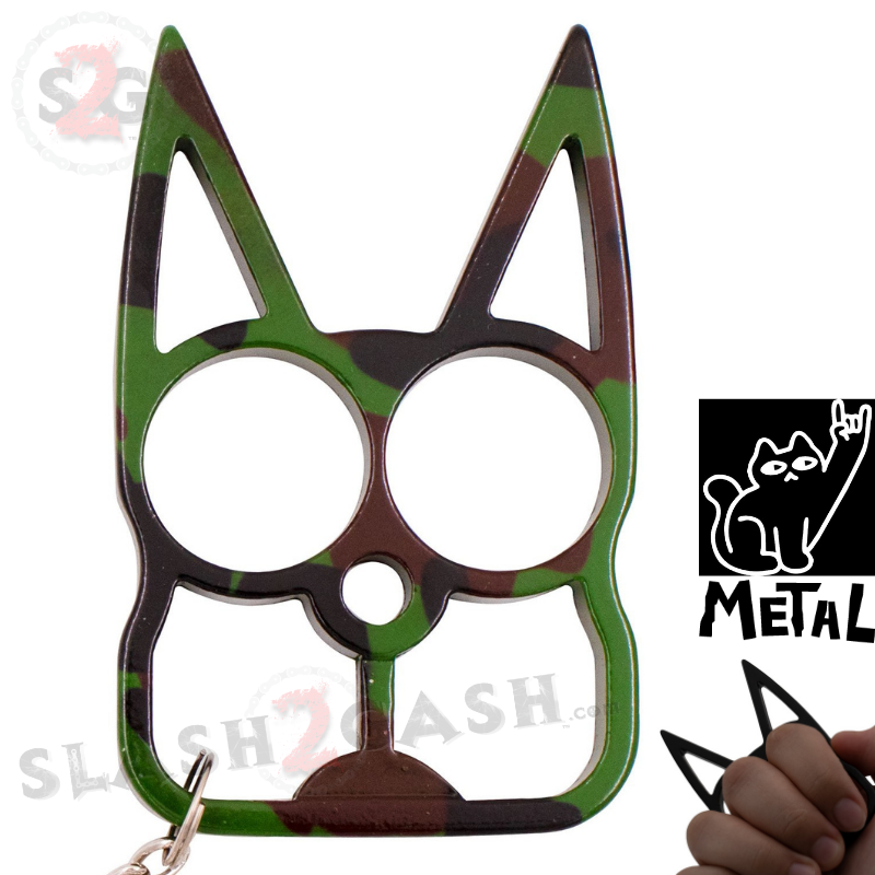 Self Defence Kitty Brass Knuckles Metal Cat