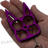 Purple Cat Knuckles Self Defense Keychain Crazy Kitty Aluminum Protection Tool