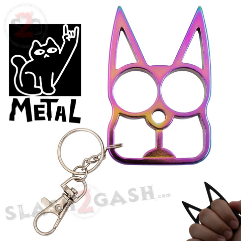 Keychain Weapon Self Defence Cat Keyring Metal Cat