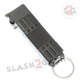 Mini Automatic Knife w/ Lighter California Legal Black Switchblade - MARINES Key Chain