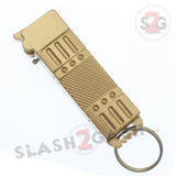 Mini Switchblade w/ Lighter California Legal Automatic Knife - Gold ARMY Key Chain