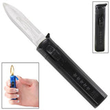 Ablaze Novelty Mini OTF Dual Action Automatic Knife w/ Refillable Switchblade Lighter - Black