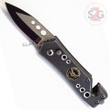 NAVY SEALS Mini Rescue Automatic Knife California Legal Gray small Switchblade - w/ cutter and breaker