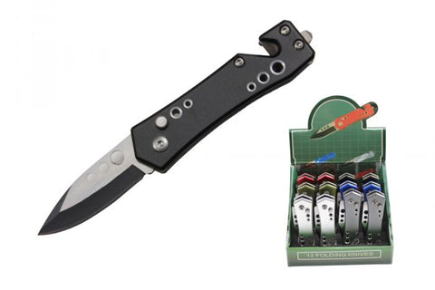 Mini Rescue Auto Knife Cali Legal Push Button Switchblade - 6 colors